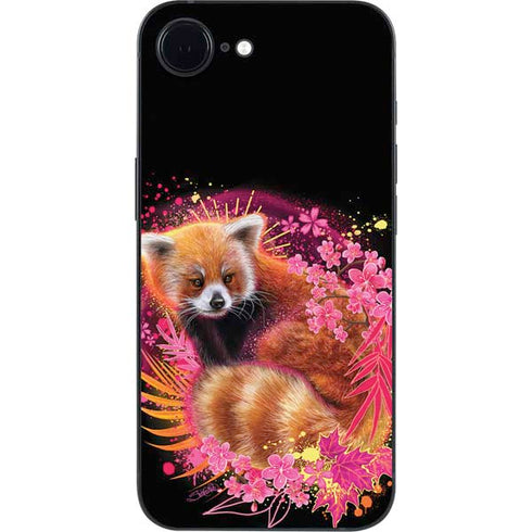 Red Panda with Flowers by Sheena Pike iPhone 16e Skin